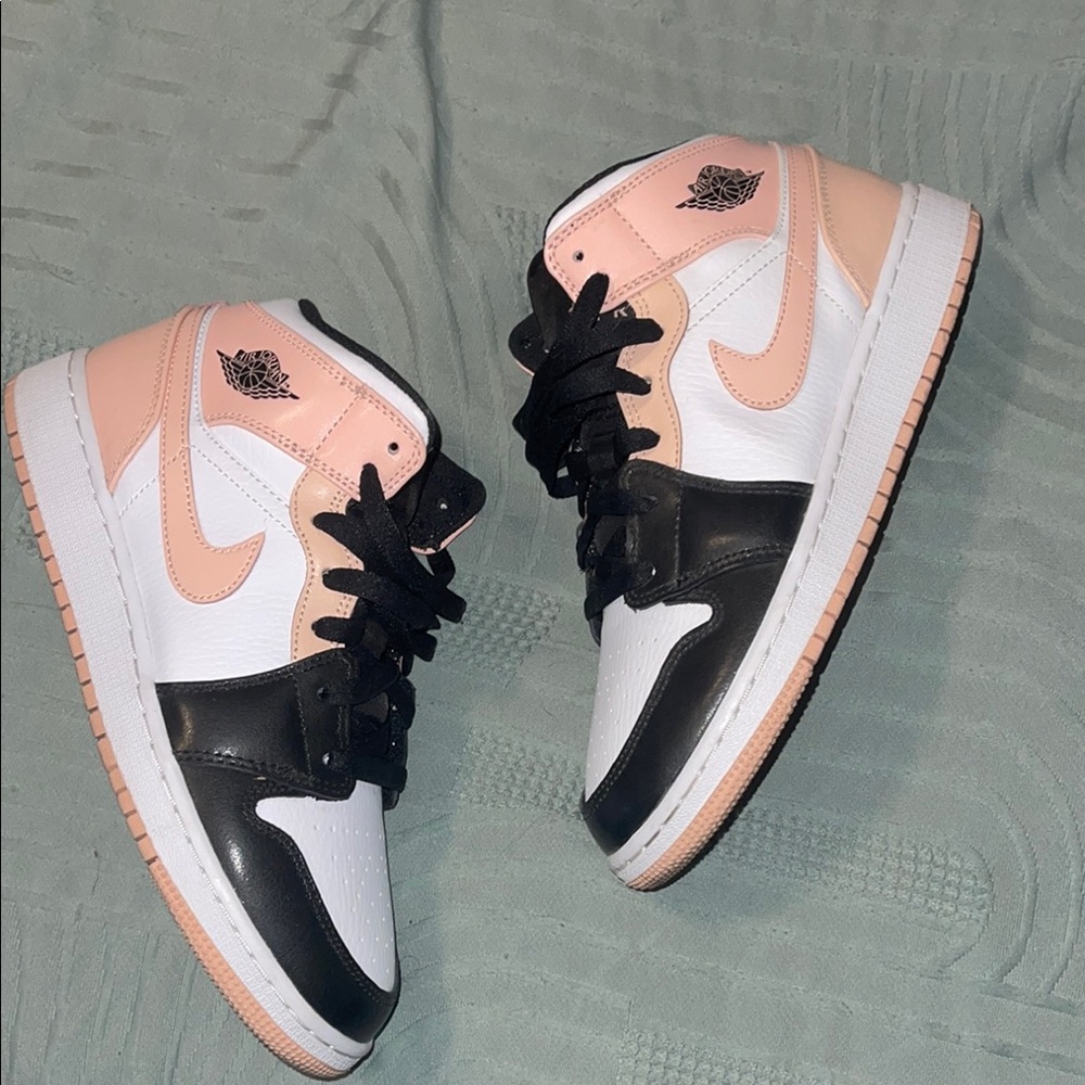 Jordan Black and Pink High-Top Sneakers